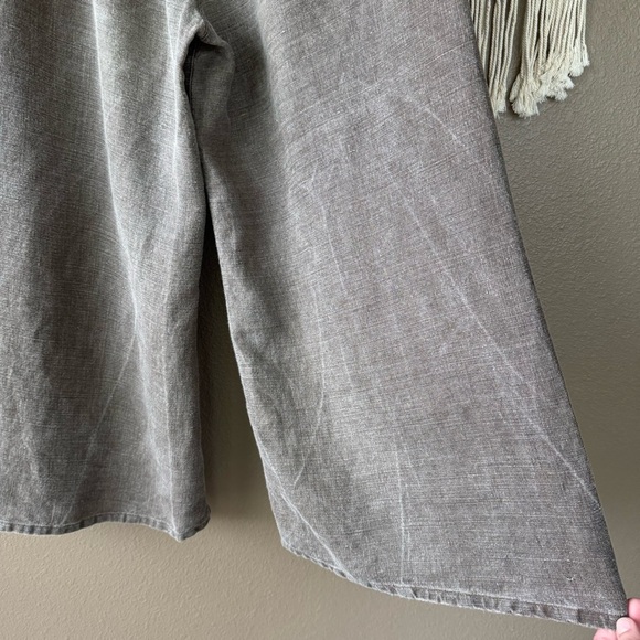 BABETTE San Francisco 100% linen wide leg baggy pants EUC F - Picture 7 of 9